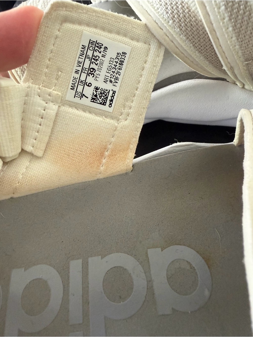 adidas Women's Beige and White Strappy Sandals - Picture 5 of 7